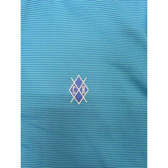 Holderness & Bourne Perkins Performance Striped Golf Polo Fiji Laguna Size M - Picture 4 of 10